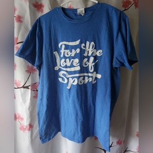 Men's Delta Soft NBC Sports For The Love Of Sport Blue Short Sleeve Shirt Large